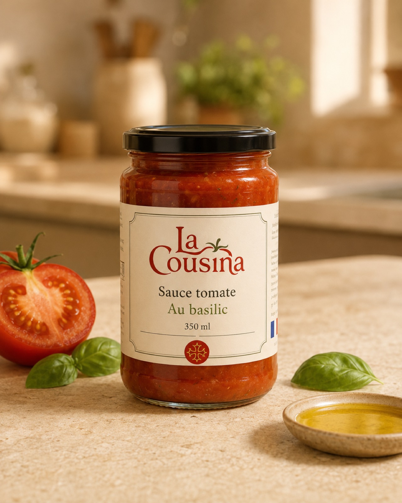 Bocal de sauce tomate au basilic